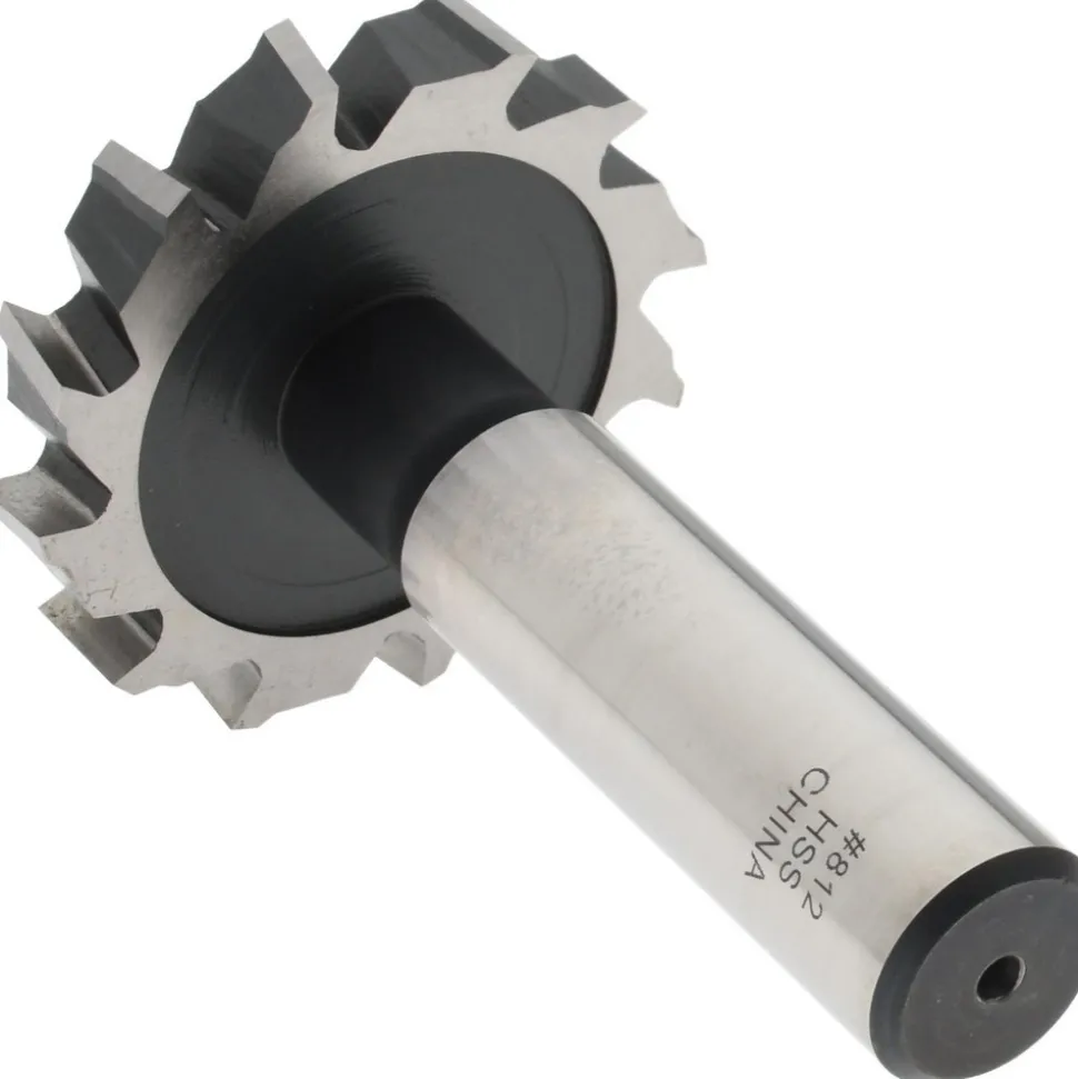 Woodruff Keyseat Cutter: 1-1/2" Cut Dia, 1/4" Cut Width, 1/2" Shank Dia, Staggered Tooth
