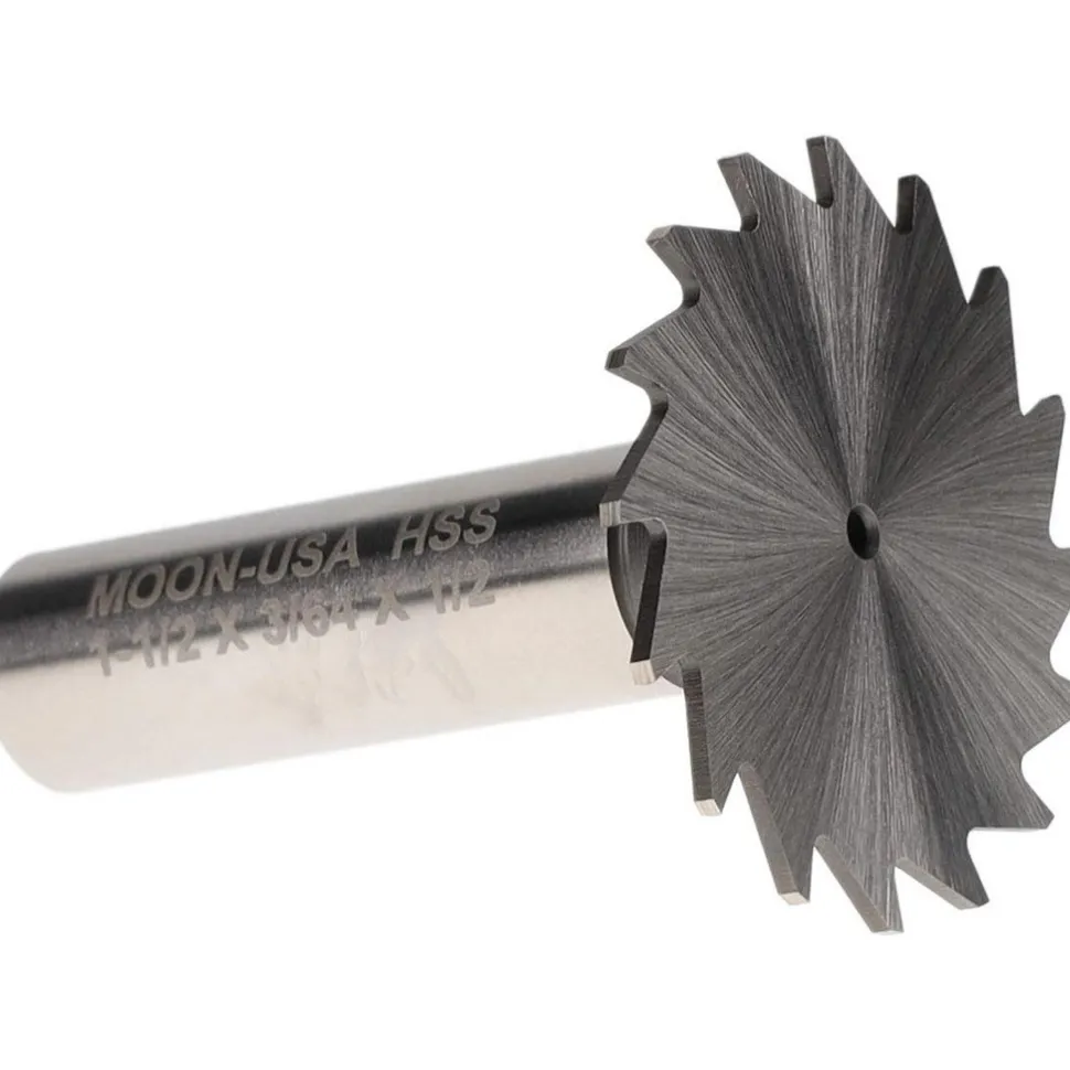 Woodruff Keyseat Cutter: 1-1/2" Cut Dia, 3/64" Cut Width, 1/2" Shank Dia, Straight Tooth
