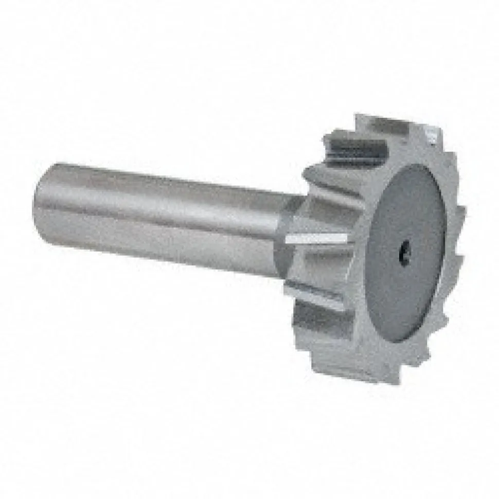 Woodruff Keyseat Cutter: 1-33/64" Cut Dia, 3/8" Cut Width, 1/2" Shank Dia, Staggered Tooth