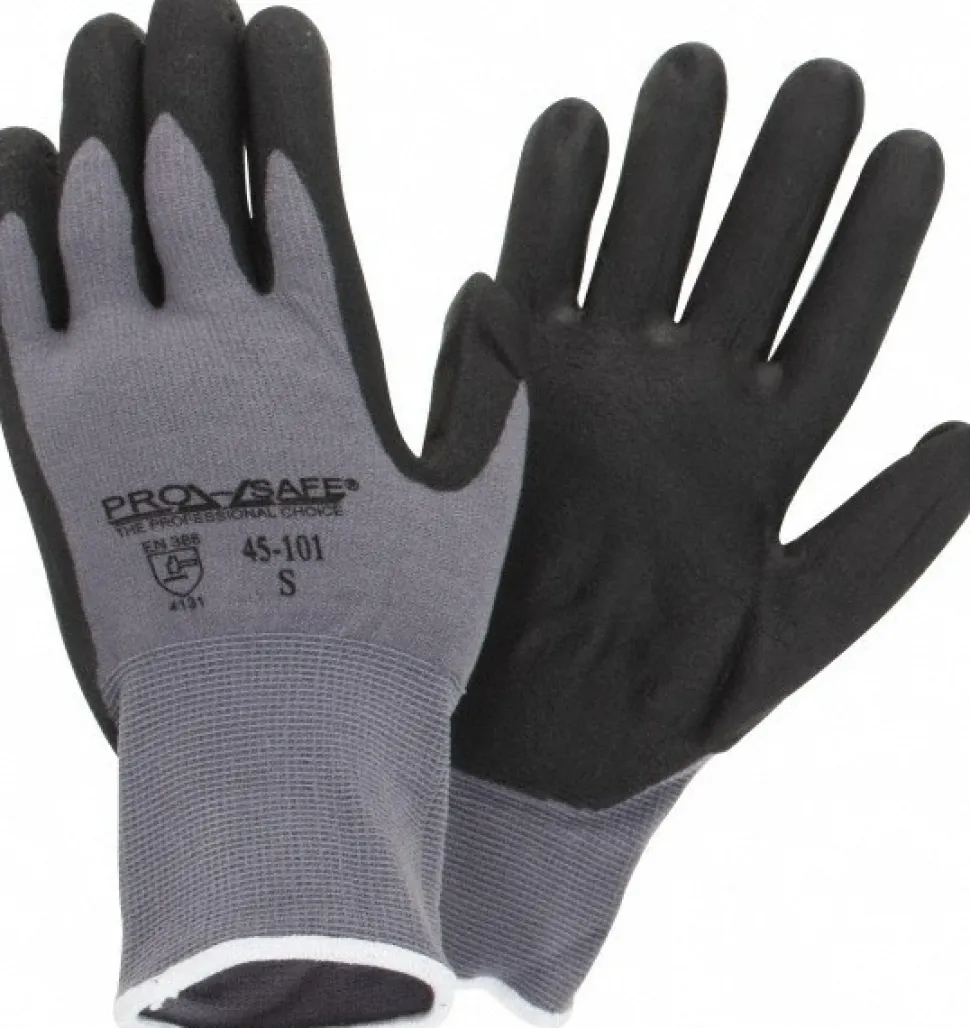 Work Gloves: Size Small, Nitrile-Coated, Nylon, General Purpose