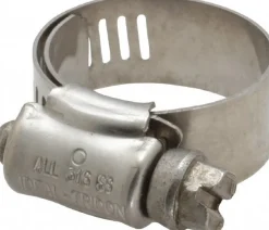 Worm Gear Clamp: Lined Worm Drive, SAE 8, 1/2 to 1" Dia, Stainless Steel Band