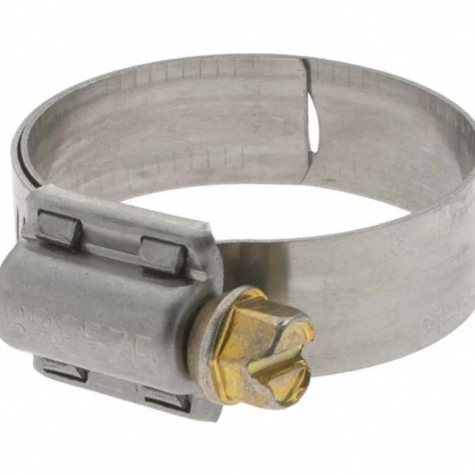 Worm Gear Clamp: Protection Liner Worm Drive, SAE 16, 13/16 to 1-1/2" Dia, Stainless Steel Band