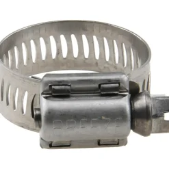 Worm Gear Clamp: Worm Drive, SAE 12, 11/16 to 1-1/4" Dia, Stainless Steel Band