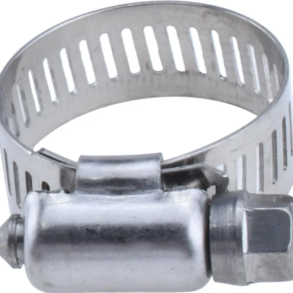 Worm Gear Clamp: Worm Drive, SAE 10, 1/2 to 1-1/16" Dia, Stainless Steel Band