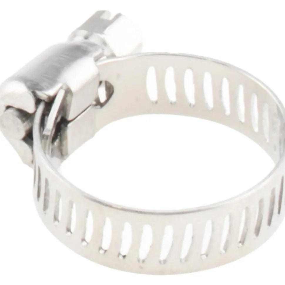Worm Gear Clamp: Worm Drive, SAE 6, 5/16 to 7/8" Dia, Stainless Steel Band