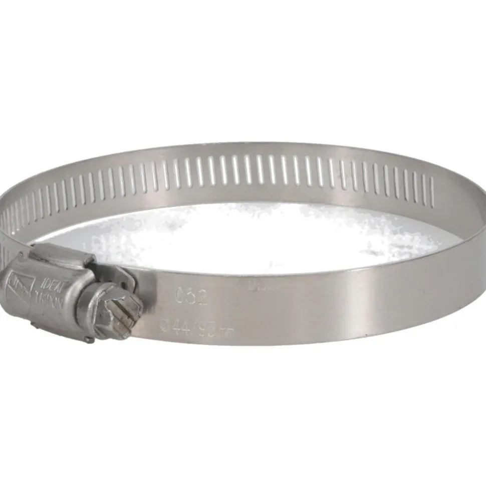 Worm Gear Clamp: Worm Drive, SAE 52, 2-13/16 to 3-3/4" Dia, Stainless Steel Band