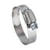 Worm Gear Clamp: Worm Drive, SAE 8, 7/16 to 1" Dia, Stainless Steel Band