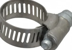 Worm Gear Clamp: Worm Drive, SAE 8, 7/16 to 1" Dia, Stainless Steel Band