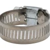 Worm Gear Clamp: Worm Drive, SAE 12, 1/2 to 1-1/4" Dia, Stainless Steel & Carbon Steel Band