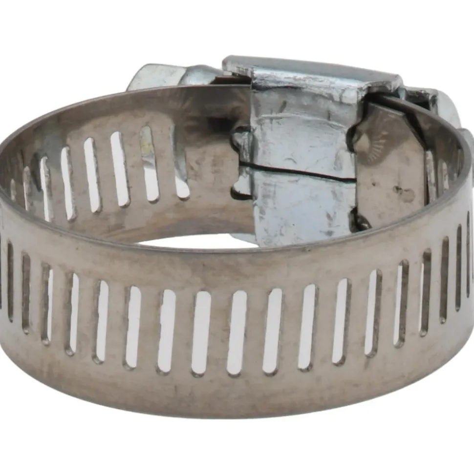 Worm Gear Clamp: Worm Drive, SAE 12, 1/2 to 1-1/4" Dia, Stainless Steel & Carbon Steel Band