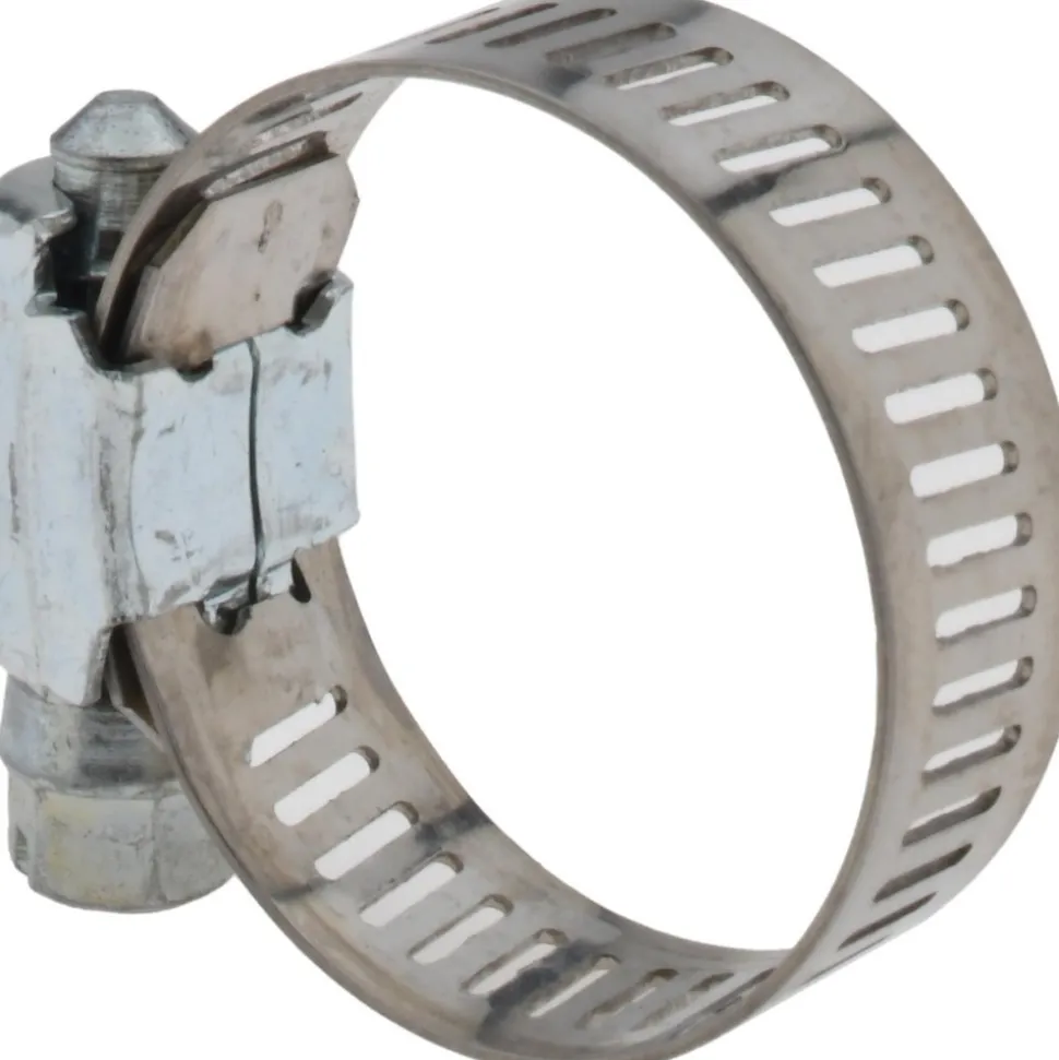 Worm Gear Clamp: Worm Drive, SAE 12, 1/2 to 1-1/4" Dia, Stainless Steel & Carbon Steel Band