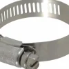 Worm Gear Clamp: Worm Drive, SAE 24, 1-1/16 to 2" Dia, Stainless Steel Band
