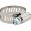 Worm Gear Clamp: Worm Drive, SAE 12, 11/16 to 1-1/4" Dia, Stainless Steel Band