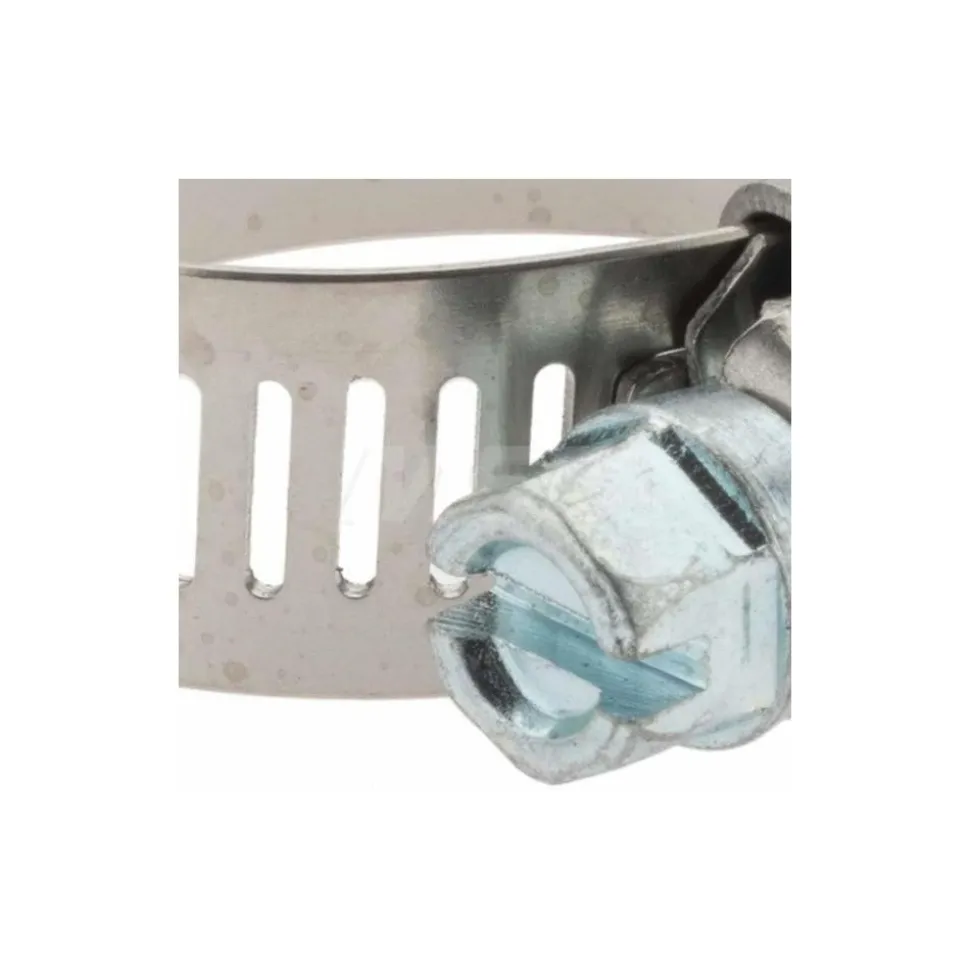 Worm Gear Clamp: Worm Drive, SAE 12, 11/16 to 1-1/4" Dia, Stainless Steel Band