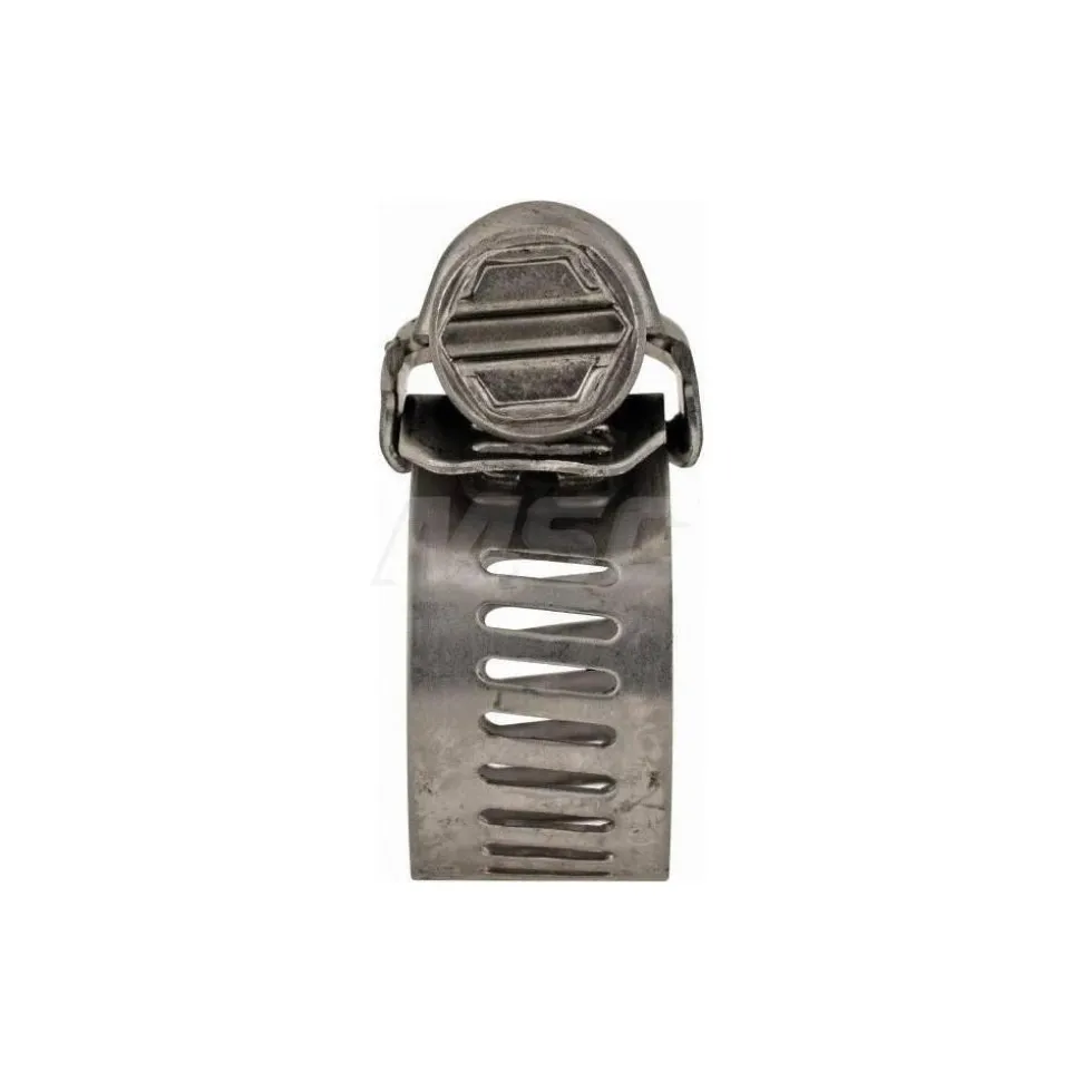 Worm Gear Clamp: Worm Drive, SAE 6, 3/8 to 7/8" Dia, Stainless Steel Band