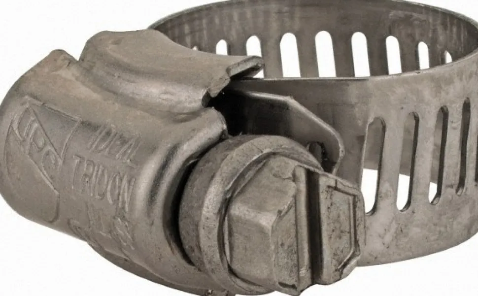 Worm Gear Clamp: Worm Drive, SAE 6, 3/8 to 7/8" Dia, Stainless Steel Band