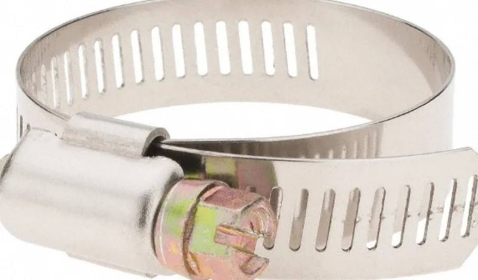 Worm Gear Clamp: Worm Drive, SAE 24, 1-1/16 to 2" Dia, Stainless Steel Band