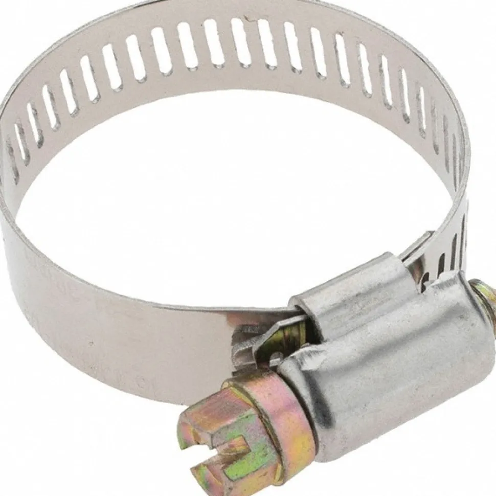 Worm Gear Clamp: Worm Drive, SAE 16, 13/16 to 1-1/2" Dia, Stainless Steel Band