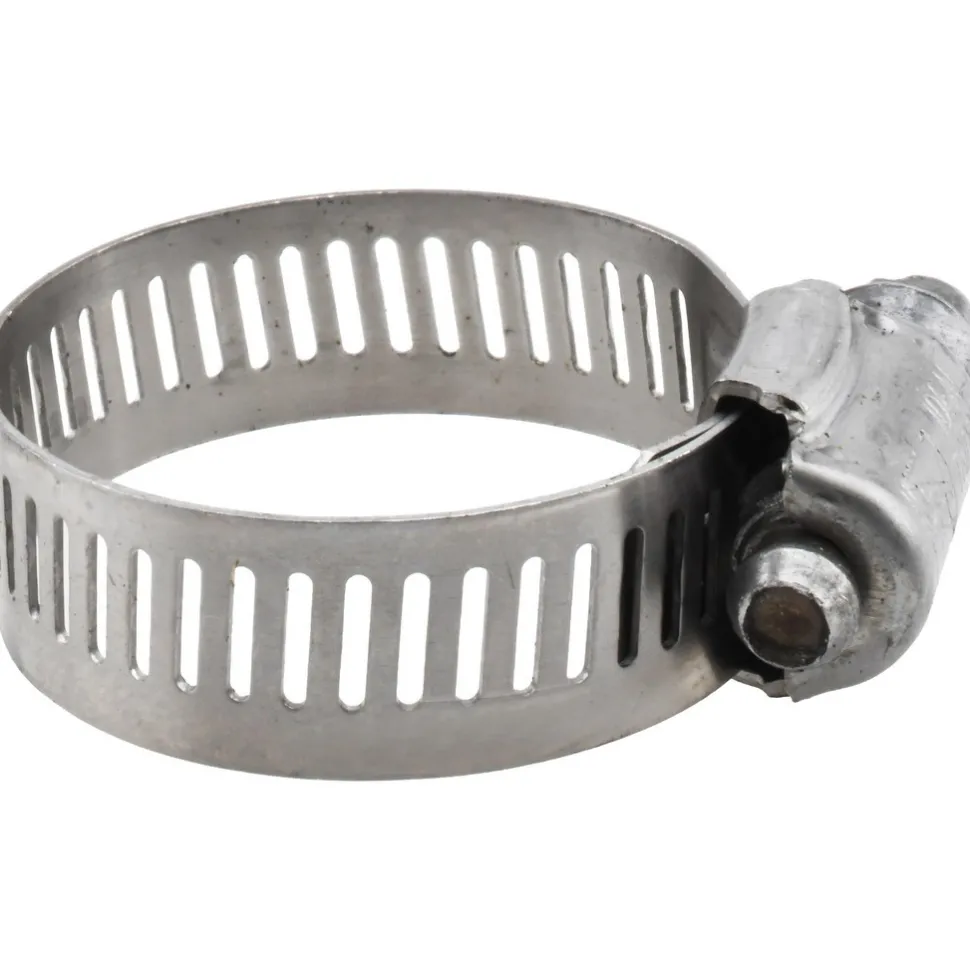 Worm Gear Clamp: Worm Drive, SAE 16, 11/16 to 1-1/2" Dia, Stainless Steel Band