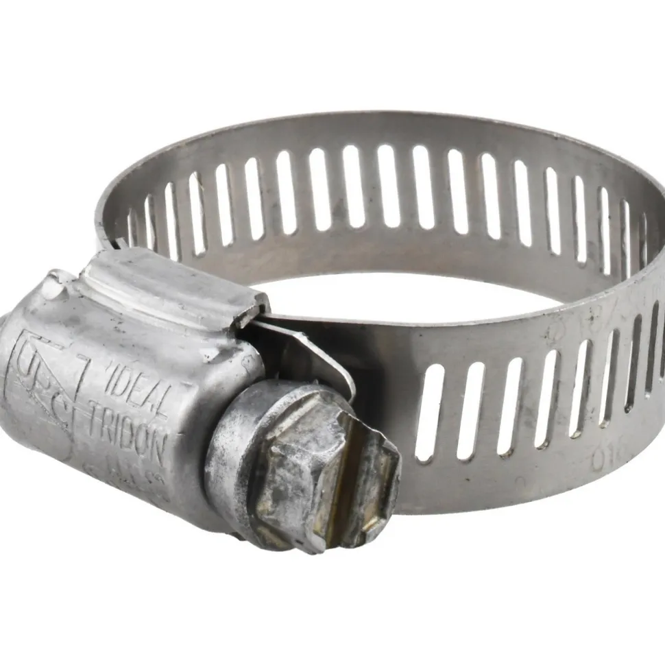 Worm Gear Clamp: Worm Drive, SAE 16, 11/16 to 1-1/2" Dia, Stainless Steel Band