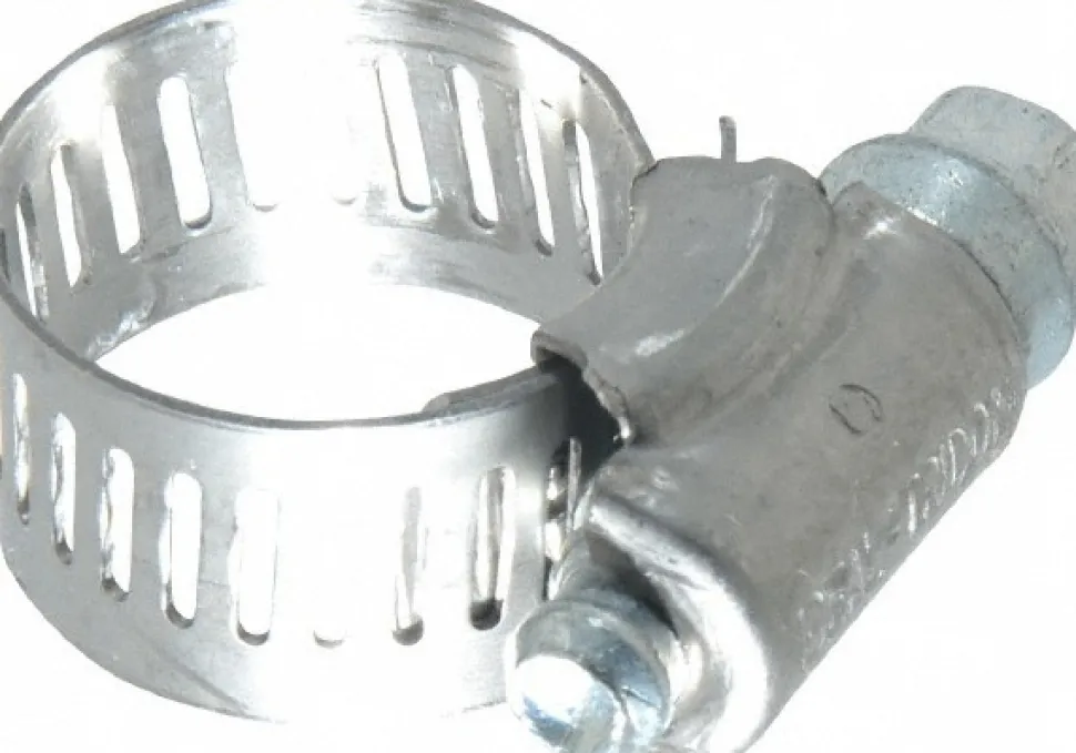 Worm Gear Clamp: Worm Drive, SAE 6, 3/8 to 7/8" Dia, Stainless Steel Band