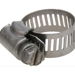 Worm Gear Clamp: Worm Drive, SAE 8, 7/16 to 1" Dia, Stainless Steel Band