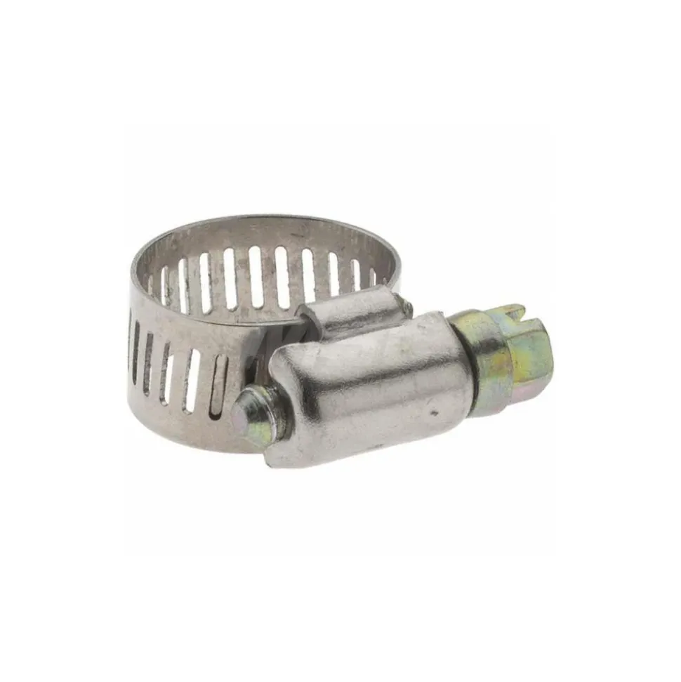 Worm Gear Clamp: Worm Drive, SAE 6, 7/16 to 25/32" Dia, Stainless Steel Band
