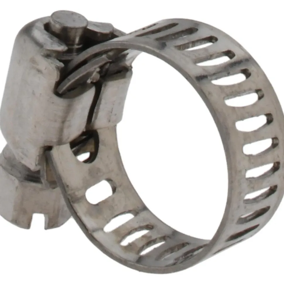 Worm Gear Clamp: Worm Drive, SAE 4, 1/4 to 5/8" Dia, Stainless Steel Band