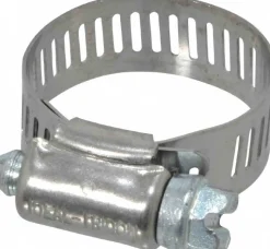 Worm Gear Clamp: Worm Drive, SAE 12, 9/16 to 1-1/4" Dia, Stainless Steel Band