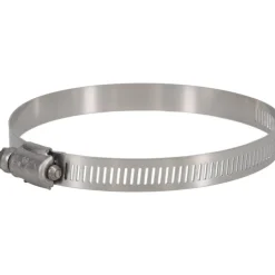 Worm Gear Clamp: Worm Drive, SAE 64, 2-1/2 to 4-1/2" Dia, Stainless Steel Band
