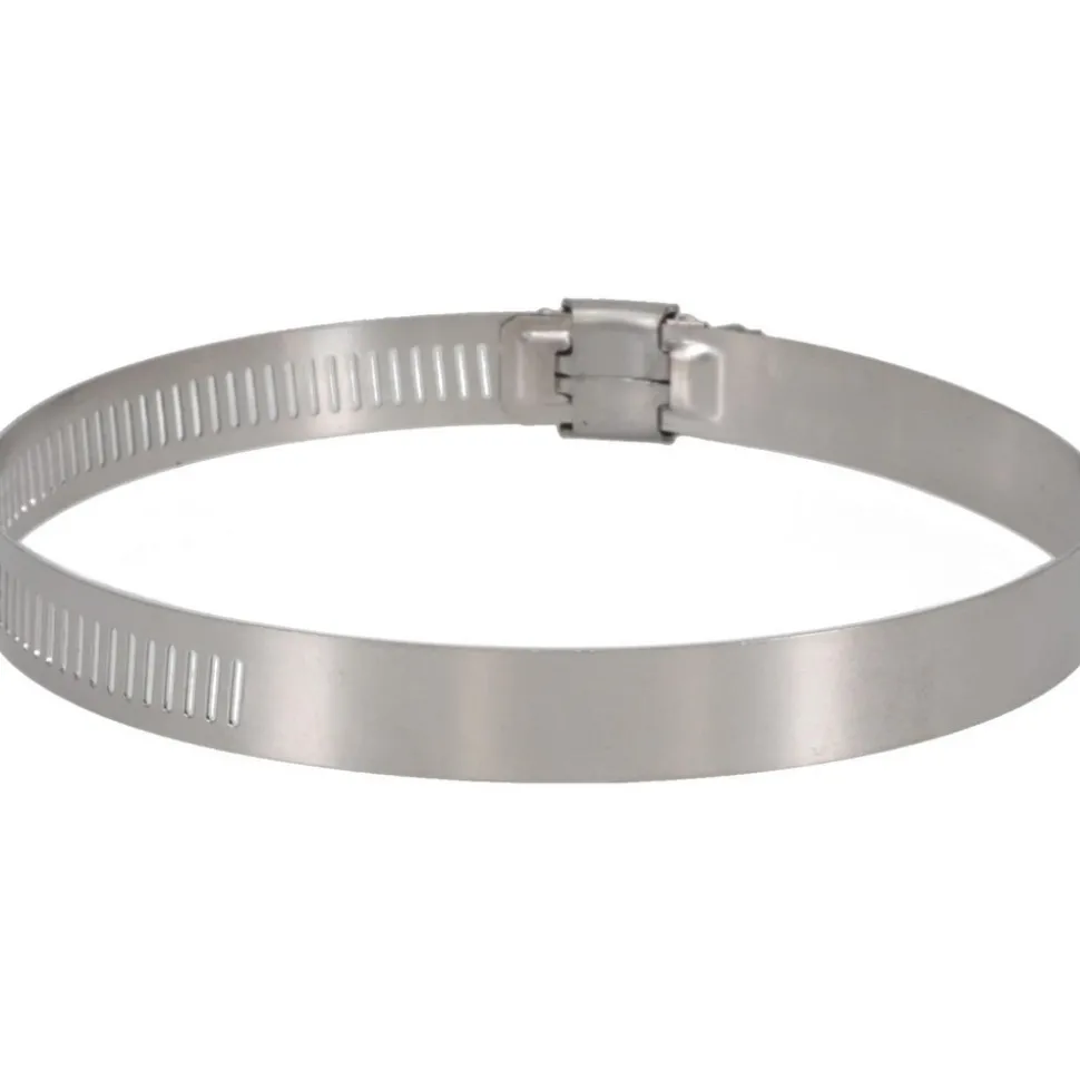 Worm Gear Clamp: Worm Drive, SAE 64, 2-1/2 to 4-1/2" Dia, Stainless Steel Band
