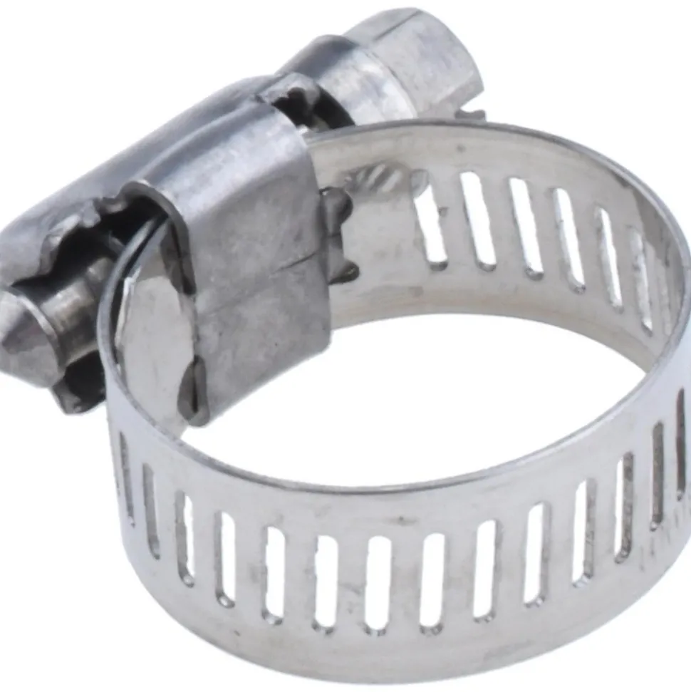 Worm Gear Clamp: Worm Drive, SAE 6, 3/8 to 7/8" Dia, Stainless Steel Band
