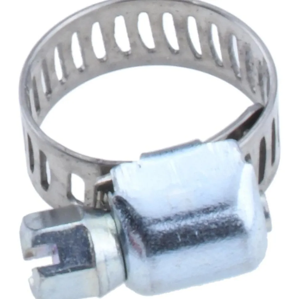 Worm Gear Clamp: Worm Drive, SAE 4, 1/4 to 5/8" Dia, Stainless Steel & Carbon Steel Band