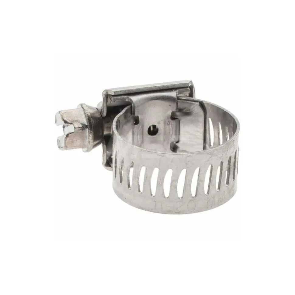 Worm Gear Clamp: Worm Drive, SAE 6, 7/16 to 25/32" Dia, Stainless Steel Band