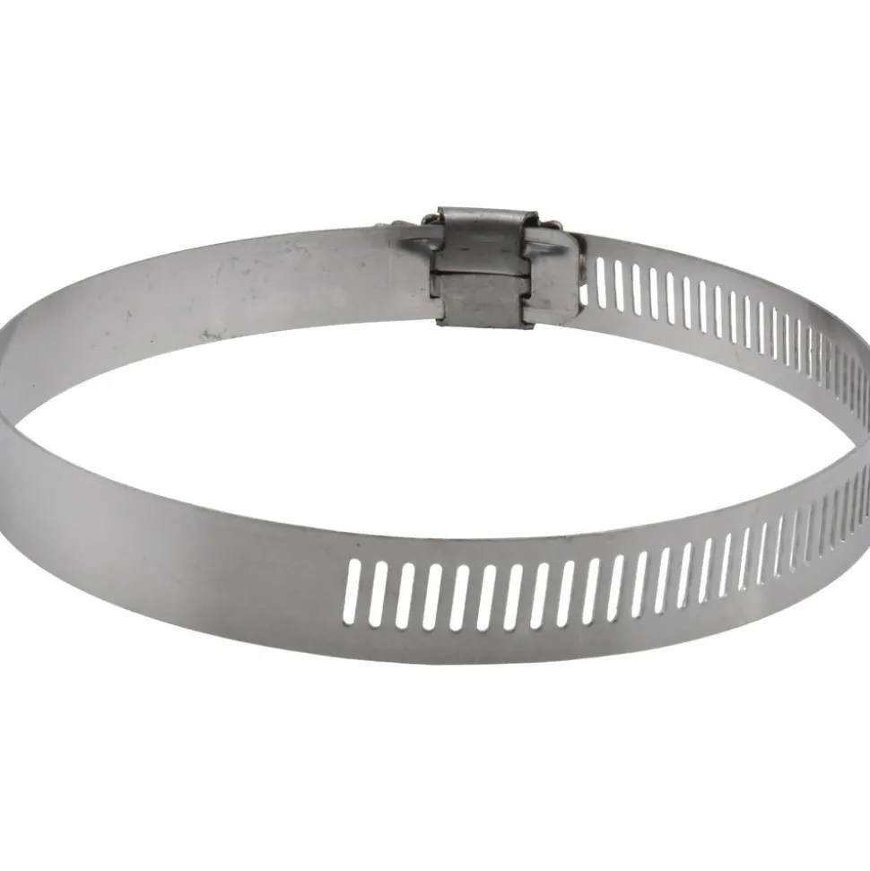 Worm Gear Clamp: Worm Drive, SAE 56, 3-1/16 to 4" Dia, Stainless Steel Band