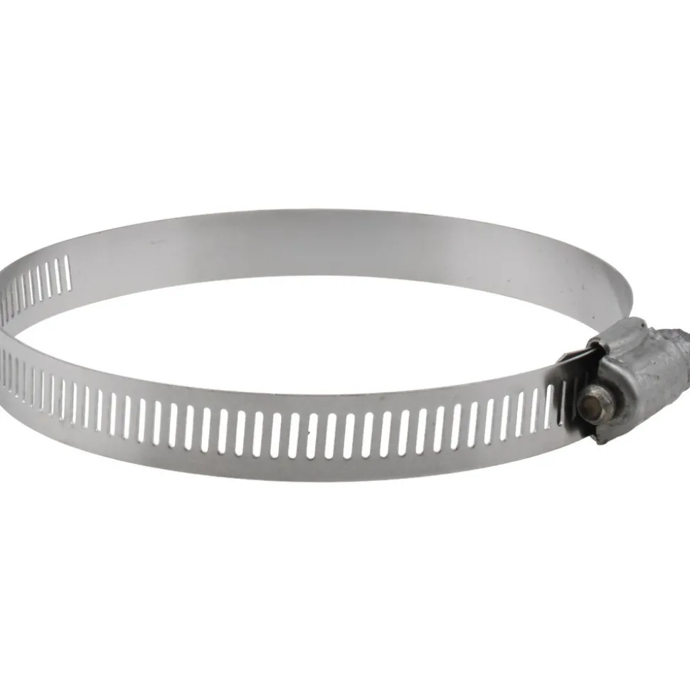 Worm Gear Clamp: Worm Drive, SAE 56, 3-1/16 to 4" Dia, Stainless Steel Band