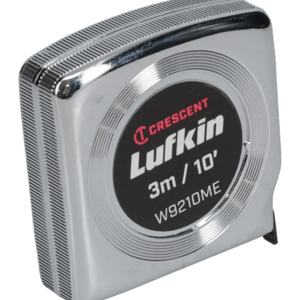 1/2" x 3m/10' Mezurall® Chrome Case SAE/Metric Yellow Clad Power Return Tape Measure