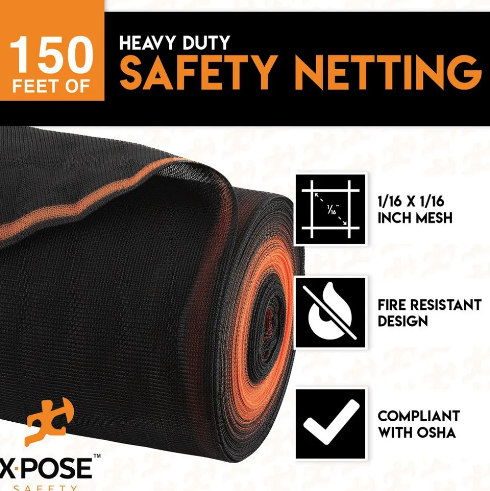 8'6" x 1/6" x 150' Heavy-Duty Fire-Retardant Multi-Purpose Net
