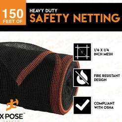 8'6" x 1/4" x 150' Heavy-Duty Fire-Retardant Multi-Purpose Net