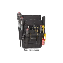 Zippered Pouch: 11 Pockets, Polyester, Black